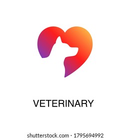 gradient veterinary icon, graphic illustration from Pet-vet collection, for web and app design