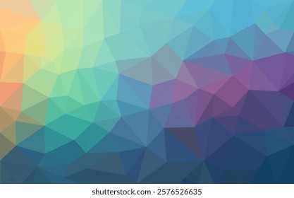 Gradient vibrant color low-poly illustration, blurred triangle design