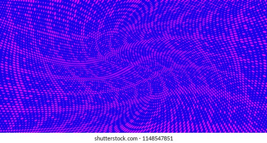 Gradient vibrant halftone dots pattern texture background. Modern dotted vector illustration. Abstract wavy lines. Pixels backdrop. Grunge spotted pattern. Wide template for web design