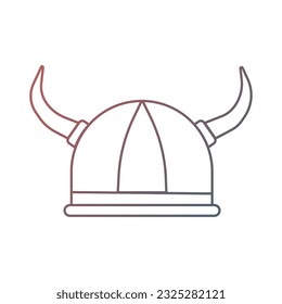 Gradient Viking helmet icon. Outline illustration of Viking helmet vector icon for web design