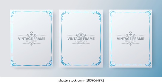 gradient vintage ornamental frame collection