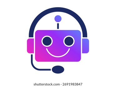 Gradient virtual assistant icon representing artificial intelligence interaction, automation, and digital communication systems.