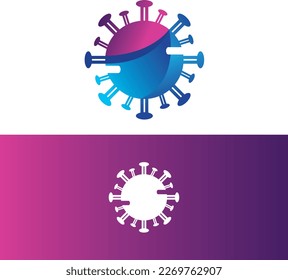 Diseño de logotipo moderno de virus degradados