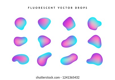 Gradient vivid shapes. Modern abstract colorful vector fluid collection.