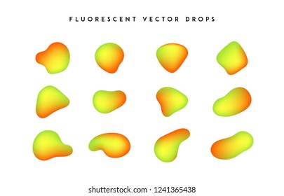 Gradient vivid shapes. Modern abstract colorful vector fluid collection.