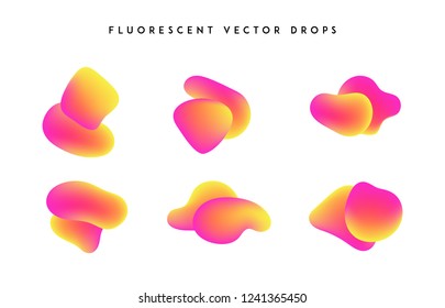 Gradient vivid shapes. Modern abstract colorful vector fluid collection.