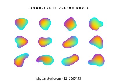 Gradient vivid shapes. Modern abstract colorful vector fluid collection.