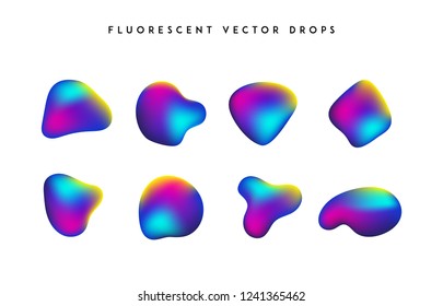 Gradient vivid shapes. Modern abstract colorful vector fluid collection.
