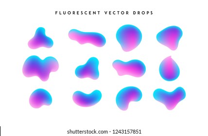 Gradient vivid shapes. Modern abstract colorful vector fluid collection.