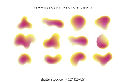 Gradient vivid shapes. Modern abstract colorful vector fluid collection.
