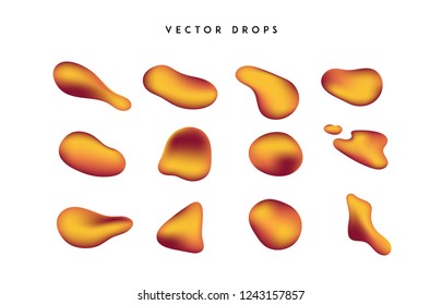 Gradient vivid shapes. Modern abstract colorful vector fluid collection.