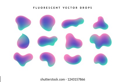 Gradient vivid shapes. Modern abstract colorful vector fluid collection.