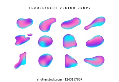 Gradient vivid shapes. Modern abstract colorful vector fluid collection.