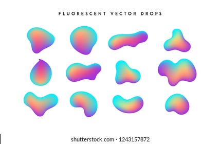 Gradient vivid shapes. Modern abstract colorful vector fluid collection.