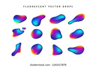 Gradient vivid shapes. Modern abstract colorful vector fluid collection.