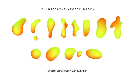 Gradient vivid shapes. Modern abstract colorful vector fluid collection.