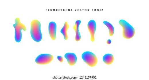 Gradient vivid shapes. Modern abstract colorful vector fluid collection.