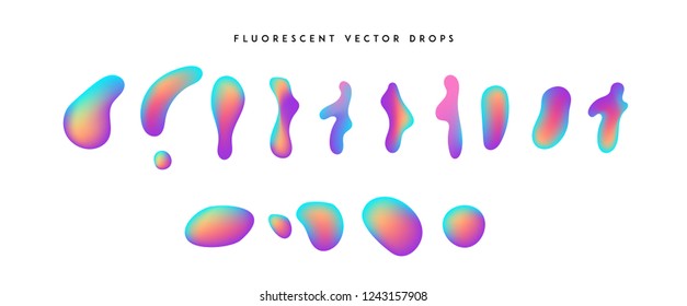 Gradient vivid shapes. Modern abstract colorful vector fluid collection.