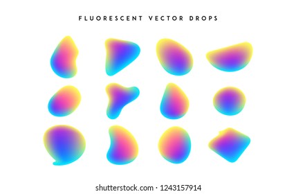 Gradient vivid shapes. Modern abstract colorful vector fluid collection.