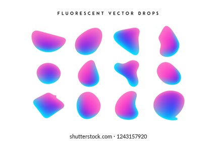 Gradient vivid shapes. Modern abstract colorful vector fluid collection.