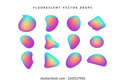 Gradient vivid shapes. Modern abstract colorful vector fluid collection.