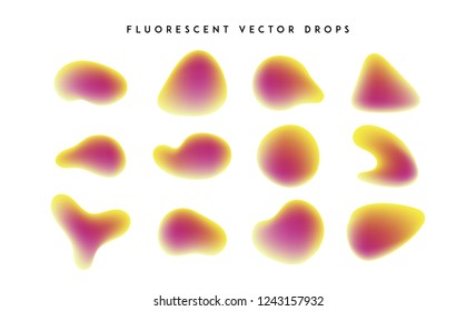 Gradient vivid shapes. Modern abstract colorful vector fluid collection.