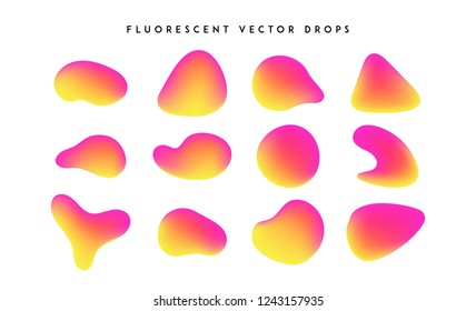 Gradient vivid shapes. Modern abstract colorful vector fluid collection.