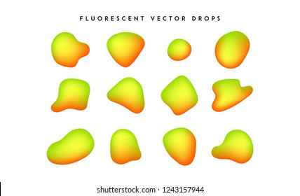Gradient vivid shapes. Modern abstract colorful vector fluid collection.