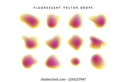Gradient vivid shapes. Modern abstract colorful vector fluid collection.