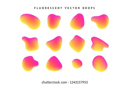 Gradient vivid shapes. Modern abstract colorful vector fluid collection.