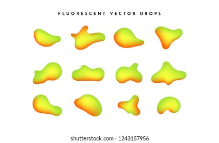 Gradient vivid shapes. Modern abstract colorful vector fluid collection.