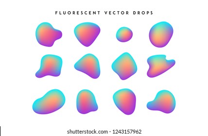 Gradient vivid shapes. Modern abstract colorful vector fluid collection.