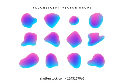 Gradient vivid shapes. Modern abstract colorful vector fluid collection.