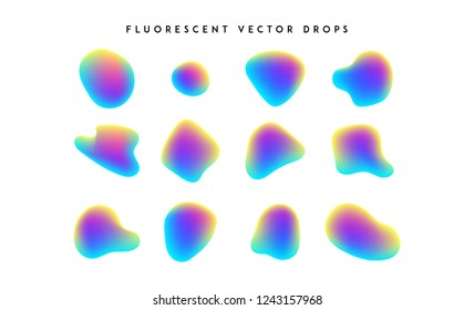 Gradient vivid shapes. Modern abstract colorful vector fluid collection.