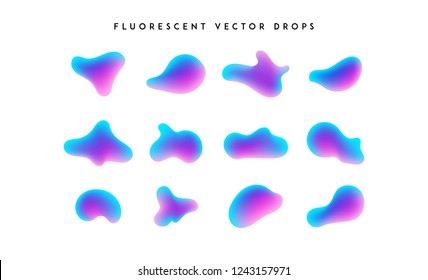 Gradient vivid shapes. Modern abstract colorful vector fluid collection.
