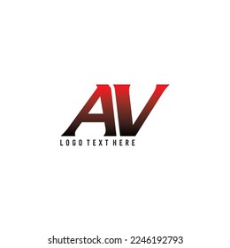 Gradient Volor AV initials letters logo, AV font, black and red gradient color initials, AV monogram, business logo, A, V, AV