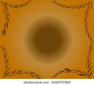 Gradient Bildschirmhintergrund Illustration Design mit braunen Blattzweigen