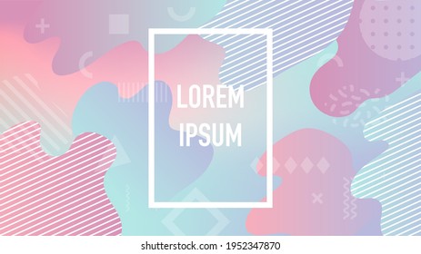 Gradient wallpaper for website.  Colorful geometric background. Liquid form composition. design for poster, flyer, vector illustration. Frame for text, quotes. Template.