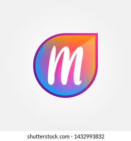 Gradient Water Drop Letter M Logo Line Modern Elegant Premium Vector