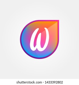 Gradient Water Drop Letter W Logo Line Modern Elegant Premium Vector