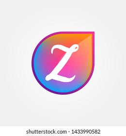 Gradient Water Drop Letter Z Logo Line Modern Elegant Premium Vector