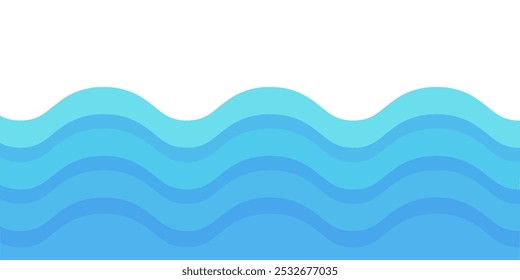 Onda de água de gradiente. Conceitos naturais, oceânicos, externos, de verão. Ilustração isolada de design de vetor plano.