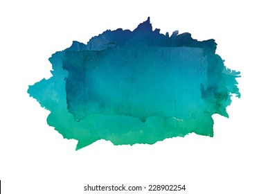 Gradient watercolor art hand paint isolated on white background. Square watercolour banner. Vector EPS10  
