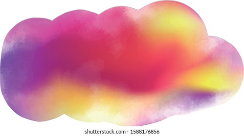 Gradient watercolor background, frame from pink to yellow.  The color of vector data can be changed with a gradient mesh.