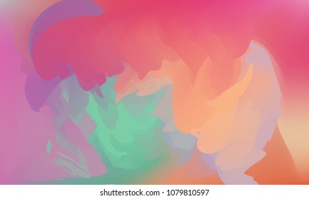 Gradient watercolor background. Hand drawn texture. Artistic background. Abstract frame, place for text. Acrylic hand painted gradient backdrop. Vector illustration.