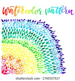 Fondo floral de color de agua degradado. Ilustración vectorial.
