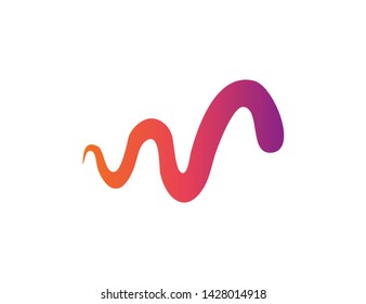 Gradient wave. Colorful abstract line. Wave isolated trandy logotype. EPS 10