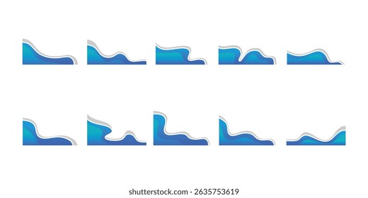 Gradient Wave Corner Border Illustration