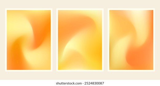 Gradient wave fluid posters background. Minimal yellow liquid blurred background for social media, brochure, flyer