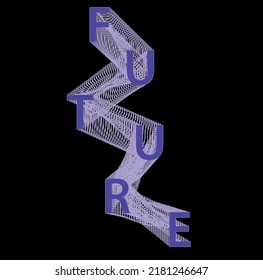 Gradient wave with future slogan Vector design for t-shirt graphics, banner, fashion prints, slogan tees, stickers, cards, flyer, posters and other creative uses